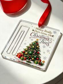 Christmas Tree Cash Gift Ornament, Acrylic Christmas Cash Storage Box, Fun Christmas Tree Hanging Decoration, Unique Cash Gift, Suitable For Christmas, Graduation Season, Back To School And Other Occasions, Christmas Gift-Christmas Cash Gift Ornament - A - View 1