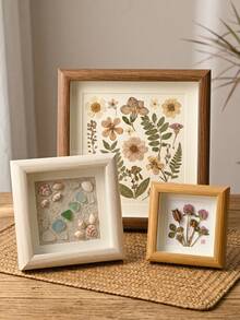 1pc Square Wooden 3D Photo Frame, Available In 4", 5", 6", 8", 10", Minimalist Style, Suitable For Dried Flowers, Handmade Crafts, Handmade Paintings, Specimen Display Framing, Calligraphy Photo Frame Desktop Decoration, Wedding Anniversary Gift, Valentine's Day Gift, Couple Photo Frame (Without Insert) - 1PC - View 9