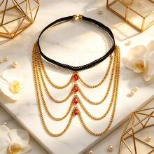1pc Ins Popular Sweet Cool Style Metal Women's Leg Chain Accessory, Multi-Layer Fine Chain Combination, Versatile Beach Music Festival Leg Jewelry - Gold - View 5