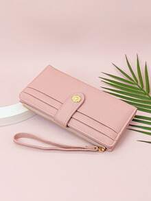 Women's Long Wallet Clutch Card Holder, Fashion Elegant PU Multi-Function Highly Attractive Handbag, Exquisite Snap Multi-Function Card Slot Zipper Coin Purse, Preppy Style Compact Metal Hardware - Multicolor - View 7