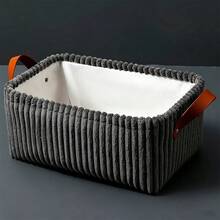 Faux Leather Laundry Basket, Large Capacity Handheld Storage Bin For Baby Daily Essentials, Clothes, Socks, Underwear, Desktop Toys And Miscellaneous Items - Multicolor - View 12