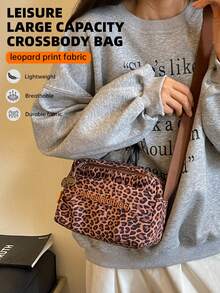 Myco Women Leopard Print Crossbody Bag, Fashion Casual Shoulder Bag With Adjustable Strap, Multi Compartments Multi Pockets Sling Purse For Daily Travel - Multicolor - View 3