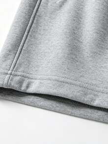 Men's Solid Color Drawstring Waist Pocket Casual Loose Sports Pants, Fashion Thickened Grey Spring/Autumn Plus Size Work Loose Straight Leg Long Pants, Pro Club Jogging Sweatpants - Light Grey - View 5