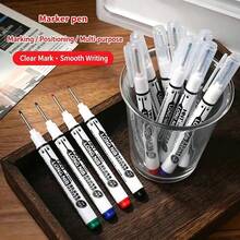 3pcs Easy Mark Neutral Pens, Multi-Material Deep Hole Marking, Waterproof Long Tip, Quick-Dry Plastic Pens, Suitable For Woodworking, Metal, Plastic, Construction, DIY Crafts - Red, Black, Blue, Green, White Colors Randomly Sent - 1 Piece, Color Random - View 12