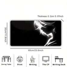 Fashionable Mouse Pad With Artistic Gradient Design, Suitable For Your Office Desk - Girl With Closed Eyes - View 4