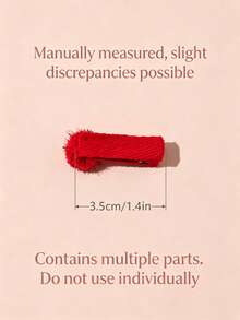 Christmas Style Multi-Pack Multi-Color Hair Clips With Solid Color, Glitter Stripe And Pom Pom Design, Suitable For All Seasons, Perfect Christmas Gift, Ideal For Photos - Multicolor - View 2