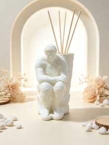 1pc David Bust Reed Diffuser Vase, White Greek Statue Aromatherapy Container, Classical Sculpture Decorative Vase, Suitable For Desk, Vanity, Shelf, Minimalist Home Decor Gift - Multicolor - View 5