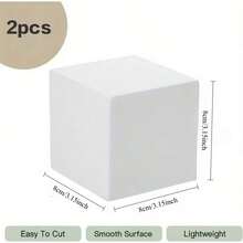 2/4/6 Pieces 8cm/3.15in Polystyrene Foam Cube - Lightweight And Durable, Suitable For Art Projects, Sculptures, Flower Arrangement, Centerpieces And Handicrafts. The Product Is A Regular Square Block With A Simple Design And Smooth Surface - Multicolor - View 10