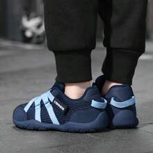 CAMKIDS Children's Sports Shoes 2026 Autumn New Style Boys & Girls Mesh Upper Hook & Loop Casual Running Shoes - Blue - View 2