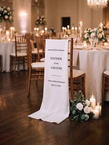 1pc Custom Text Reserved From Heaven Wedding Chair Sash, Personalized Memorial Reserved Seat Sash For Deceased Loved Ones, Wedding Chair Decoration - Multicolor - View 4
