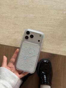 1件透明壓克力極簡花藤手機殼 - 相容於 Phone 17 Pro Max, 17 Pro, 17, 16 Pro Max, 16 Pro, 16, 15 Pro Max, 15 Pro, 14 Pro Max, 14 Pro, 14, 13 Pro Max, 13 Pro, 13, 12 Pro Max, 11, 手機保護殼 - 薄荷綠 - 查看 4