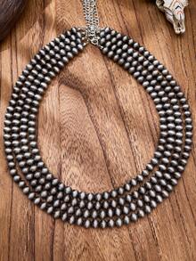 luodee Women's Vintage European Bohemian Western Beaded Necklace, Handmade Brushed Pearl Necklace, Layered Design For Better Effect, Suitable For Daily Wear, Dating, And Theme Parties - Vintage Beaded Necklace - View 8