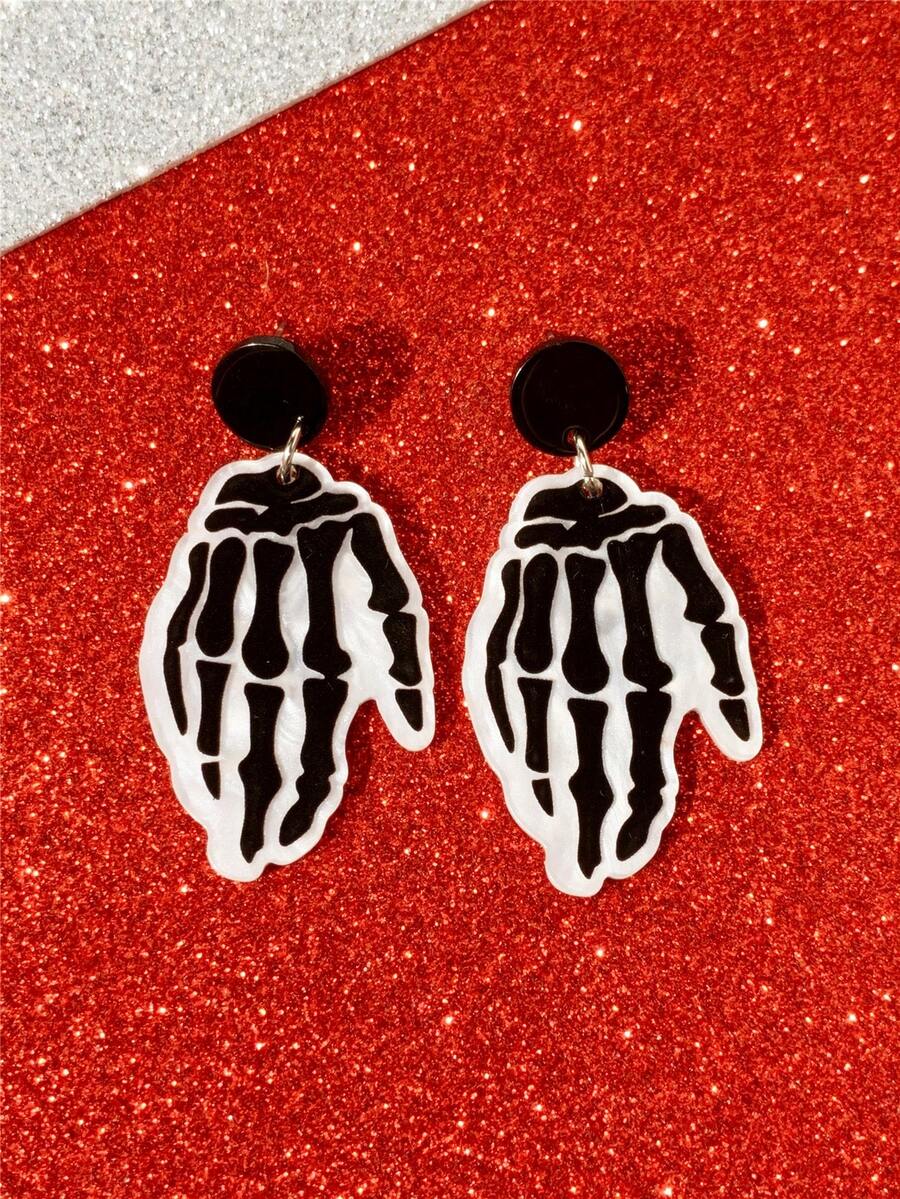 1 Pasang Anting-Anting Wanita Berbentuk Halloween, Hantu, atau Cakar Monster, Aksesori Sempurna untuk Pesta Liburan - MultiWarna - View 1