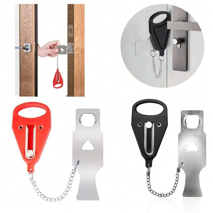 Tatukiko Bedroom Travel Hotel Door Anti-Theft Lock, Portable Anti-Theft Door Stopper Pin, Door Stopper Bolt, Anti-Theft Lock, Travel Lock, Security Protection Lock - Multicolor - View 1