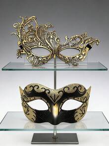 High-End Gold Costume Set For Masquerade, Venice Party, Christmas, Halloween, Couples Gathering, Carnival, Role Play Party, Unisex - Gold - View 4
