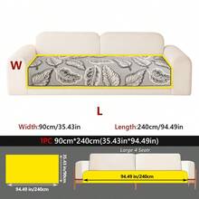 1PC Cream-Style Plush Velvet Sofa Cushion With Large Leaf Pattern – Autumn/Winter Fluffy Skin-Friendly Seat Pad, Non-Slip Pet-Friendly & Stain-Resistant, Sofa Decorative Protector Cover, Machine Washable - Multicolor - View 18