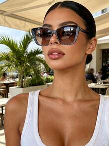 3pcs/Set Women's Multi-Color Cat Eye Fashion Glasses, Y2K Street Style Accessories, Suitable For Summer Wear, Back To School, Beach Party - A - View 9