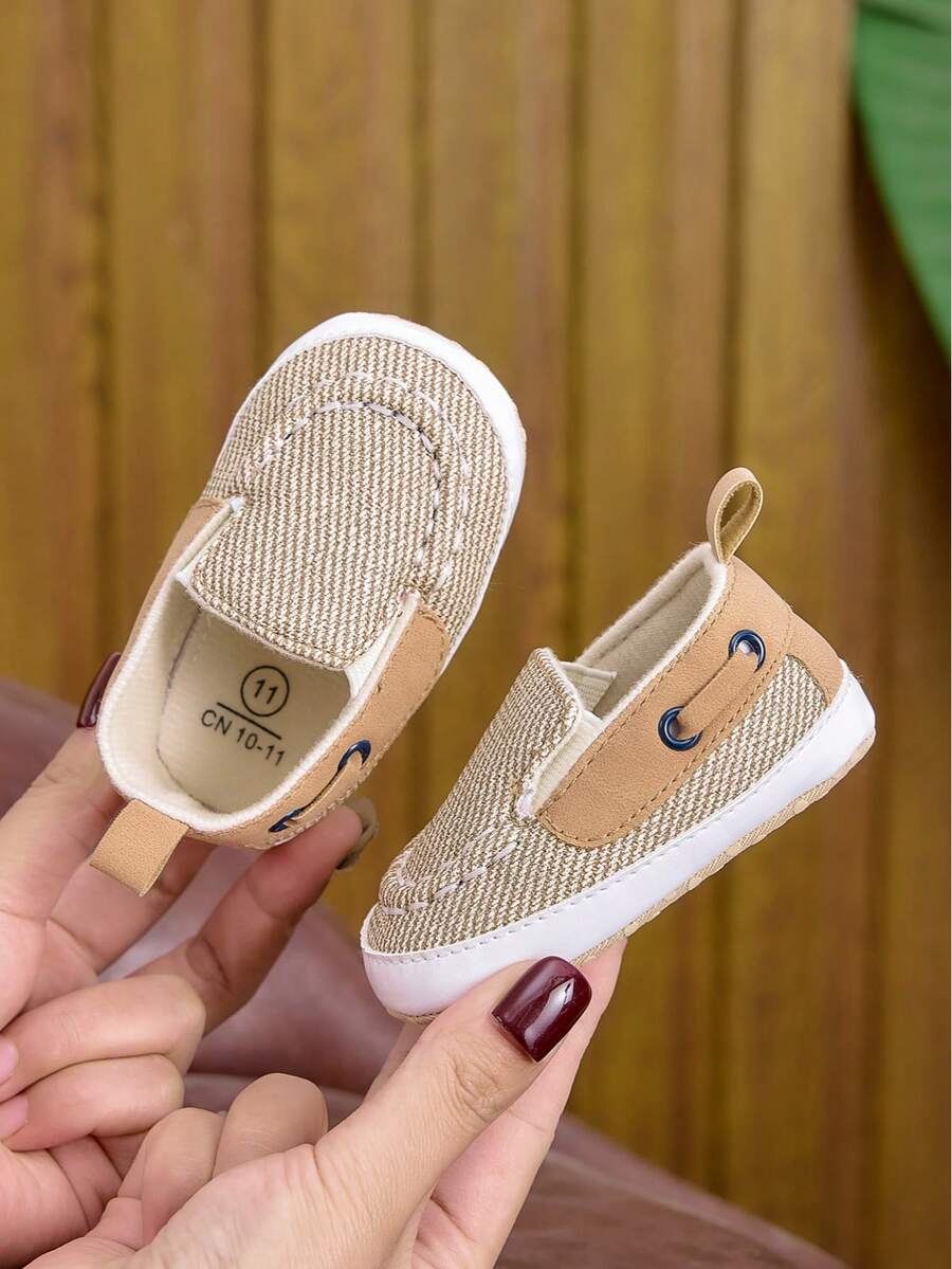 0-1 Years Old Spring Summer Autumn Versatile Driving Loafers Soft Sole Slip-On Infant Boy Walking Shoes Flat Shoes Infant Flat Shoes - Apricot - View 1