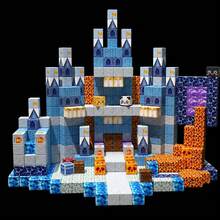 100PCS Magnetic Blocks Pink Castle DIY Fun Interactive Play Magnetic Building Blocks Set DIY Toy Stacking Game Blocks Construction Children Boys Girls Christmas Birthday Gift ABS Material Strong Magnetism - Royal Blue - View 5
