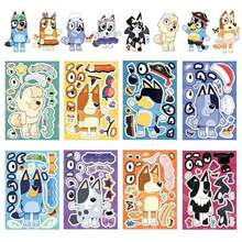 1set/8pcs Bluey Stickers Large Size Stickers Girls And Children's Stickers Waterproof Hand Account Student Stickers, Perfect Decorative Stickers, Puzzle Stickers For Boys And Girls - Multicolor - View 2