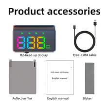 New HUD Head-Up Display Universal Car GPS Beidou Speedometer Projection For New Energy Electric Vehicles W2S - W2S - View 10