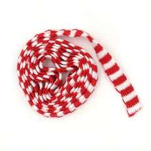 5m Red White Green Christmas Knitting Striped Knitted Ribbon, Red And White Striped Edged Unhemmed Fabric Accessory, Gift Wreath Bow DIY Handmade Decorative Ribbon, Gift Wrapping, Christmas Tree Decoration, Winter Indoor Holiday Decor Accessories - Multicolor - View 11