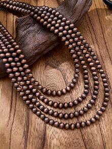 luodee Women's Vintage European Bohemian Western Beaded Necklace, Handmade Brushed Pearl Necklace, Layered Design For Better Effect, Suitable For Daily Wear, Dating, And Theme Parties - Vintage Beaded Necklace - View 2
