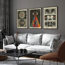 Set Of 3 Unframed Retro Hippie Canvas Wall Art, 70s Eye Posters, Meditation And Spiritual Pop Art Prints For Living Room, Waterproof Rolled Canvas - A - View 9