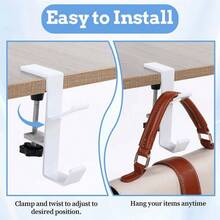 Móc treo bàn di động cho ba lô, bàn văn phòng, cạnh bàn học, lưu trữ tai nghe, sắp xếp đồ dùng gia đình, móc treo không cần khoan - Nhiều màu - Xem 1