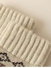 5 Pairs Random Women's Autumn/Winter Thickened Fleece Terry Retro Comfortable Warm Mid-Calf Socks - Multicolor - View 4