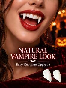 4 Pairs Vampire Fangs Halloween Cosplay Makeup Props 13mm 15mm 17mm 19mm Multi-Size Reusable Costume Party Accessories - Multicolor - View 2