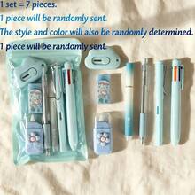 7pcs/1pc(Random Style & Color) Stationery Set Gift Box, High Aesthetic Student Graduation Season Happy Gift Learning Supplies Souvenir, Ins Style Back To School Essential Stationery Gift Box, Multi-Color Options, Student Office Use, Teen Girls Gift, Back To School/Back To Campus/Halloween/Christmas Essential, 7pcs/Set - Multiple Styles - View 7