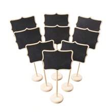 2/12pcs Mini Vintage Chalkboard Set, Includes 6 Erasable Chalkboard Panels And 6 Base Frames - Suitable For Office, Birthday Wedding Decoration, Chalkboard Labels, Desktop Display, Artificial Wood Desktop Stand, Used For Food Menu - Multicolor - View 4