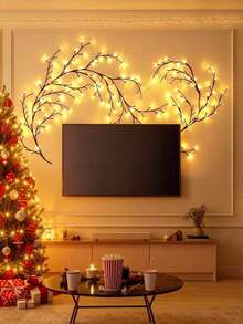 1pc 5.9ft/1.8m Artificial Willow Branch Light, Soft Bendable Design, USB Powered, 8 Lighting Modes, Suitable For Indoor Living Room, Bedroom Decoration, Ambient Lighting, Party, Birthday, Christmas Decor - Natural Rattan - View 5