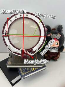 1pc Contrast Color Anchor Webbing Decor Round Ita Bag, PU Leather Transparent Visible Window Badge Storage Bag, Zipper Closure Japanese School Style Crossbody Bag, Anime Student Convention Commute Girl Shoulder Bag - Multicolor - View 11