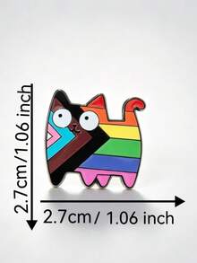 Cute Multicolor Cat Enamel Pin, Cartoon Kitty Lapel Brooch Badge For Backpacks Jackets Clothing Accessories Gift - Multicolor - View 6