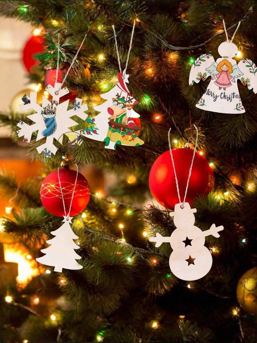 10pcs/30pcs Berbagai Bentuk Bertema Natal, Pengiriman Gaya Acak, Memenuhi Beragam Kebutuhan Dekorasi Liburan, Cocok Untuk Pesta Natal, Ornamen Rumah, Pembuatan Hadiah Buatan Tangan, Tata Letak Suasana Liburan - Mengatur - View 1