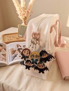 1pc/5pcs Fantasy Romance Novel Chibi Character Aesthetic Acrylic Keychains,Fantasy Romance Novel/Thorns & Roses Cute Q-Version Character Series Irregular Pattern Pendant,Backpack & Car Key Decoration,Gift For Fantasy Novel Readers & A-COTAR Fans - Multicolor - View 1