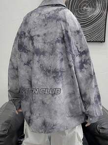 1点購入でもう1点無料 メンズ 総柄シャツ ドロップショルダー ルーズフィット 長袖、ワイドパンツに合う 春秋 通勤通学 カジュアルウェア - マルチカラー1 - チェックする 4