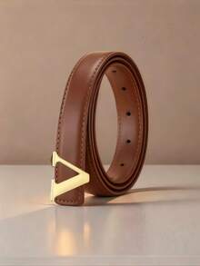 Fashion V‑Shape Metal Buckle Waist Belt, Solid Color Decor Waist Strap, Versatile Daily Outfit Accessory For Women, 4 Colors Available - Multicolor - View 11