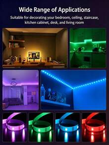 1m/3m/4m/10m USB Powered RGB TV Backlight Strip, Color Changing Ambient Light, Suitable For TV, Computer Monitor, Home Theater Decoration, Room, Living Room And Cabinet Decor Ambient Light Strip - Multicolor - View 4