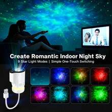 1 buah Lampu Malam Berbintang LED RGB, Multi-Mode, Langit Berbintang Berwarna-warni, Kelap-kelip Bintang, Pencahayaan Suasana Malam, Fungsi Timer, Penggunaan Multi-Scene Untuk Mobil, Ruang Tamu, Cocok Untuk Lampu Malam Berbintang di Langit-langit Kamar Tidur, Penggunaan Dewasa, Home Theater, Pencahayaan Dekorasi Ruangan, Hadiah Hari Valentine, Berkemah, Dekorasi Pernikahan - Langit berbintang/bintang/cahaya malam - View 5