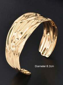 1pc Asymmetrical Textured Elegant Fashion Couple Bangle Bracelet - Bracelet - View 2