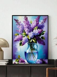 Purple Flower Diamond Painting Kit Full Diamond 5D DIY Handmade Art, Living Room Bedroom Decoration Hanging Painting, Suitable For Adults And Beginners Relaxation Gifts. Christmas Gift - A - View 9