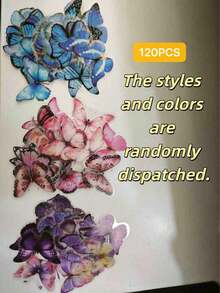 120pcs/40pcs Butterfly Pattern Stickers, Vintage Butterfly Planner DIY Decoration PET Sticker Pack, Creative Multi-Purpose Decorative Stickers For Planner Decoration, Notebook Decoration, School Supplies, Back To School Season - Multicolor - View 13
