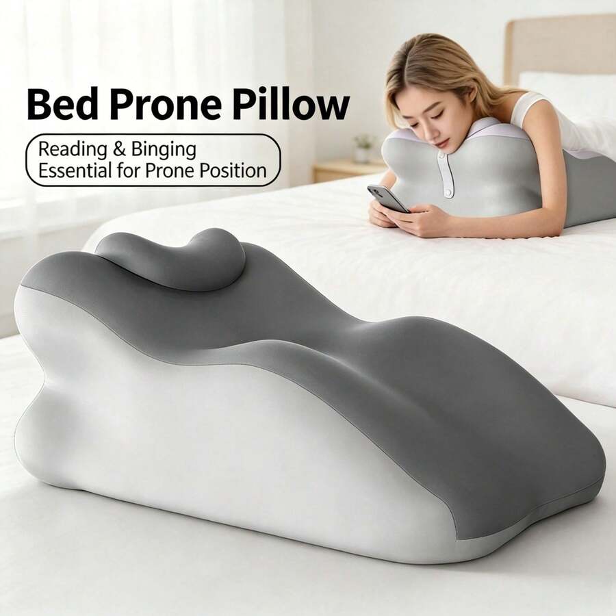 Almohada de Cuña Ajustable 1 Ud. Soporte Ergonómico Multifunción para Cama: Ideal para Leer, Ver Series, Jugar en Móvil o Relajarse. Diseño Contorneado con Ángulo Graduable (030) para Posturas Óptimas: semi-sentado, reclinado suave o decúbito supino. Incluye reposacabezas desmontable y acolchado premium con espuma - Cojín multifuncional - Ver 1