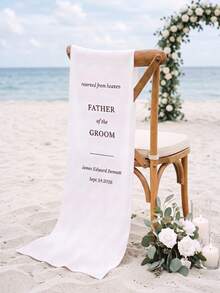 1pc Custom Text Reserved From Heaven Wedding Chair Sash, Personalized Memorial Reserved Seat Sash For Deceased Loved Ones, Wedding Chair Decoration - Multicolor - View 5