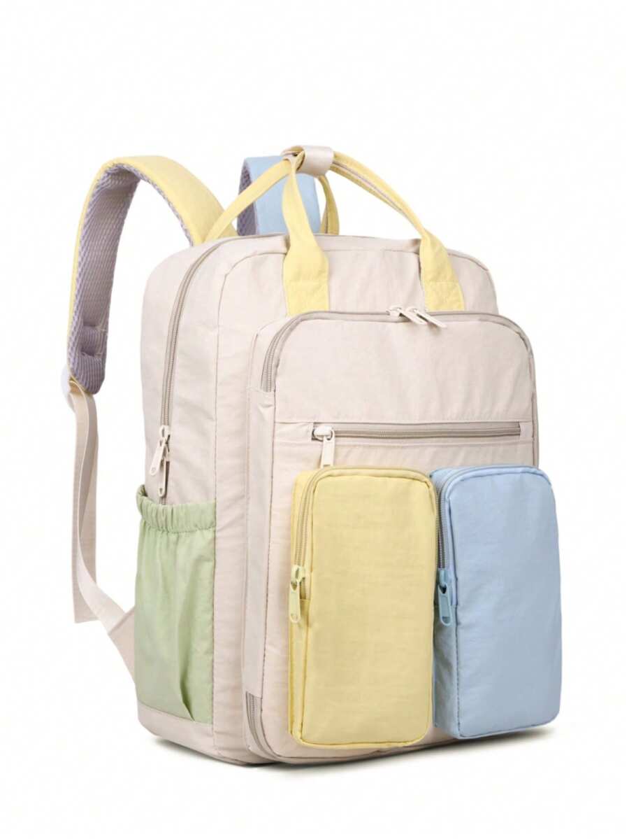 1pc Diaper Bag Backpack - Essential Baby Travel Tote - Multi-Functional Cartoon Ultra-Light Waterproof Diaper Bag, Travel Essential Baby Bag, Large Capacity Diaper Bag, Diaper Pouch, Stroller Hanging Strap, - Unisex Large Capacity Diaper Bag Diaper Pouch Backpack