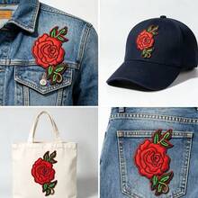8pcs Rose Pattern Iron-On Patches - DIY Embroidery Patches, Sewable & Iron-On Heart Patches, Suitable For Clothes, Jackets, Hats, Backpacks, Jeans, Decorative Badges - Ironing Style - View 3