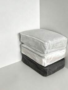Plain Grid Travel Storage Bag 2pcs Set, Smooth Zipper Large & Small Size Luggage Clothing Organizer Packing Cubes - Multicolor - View 14